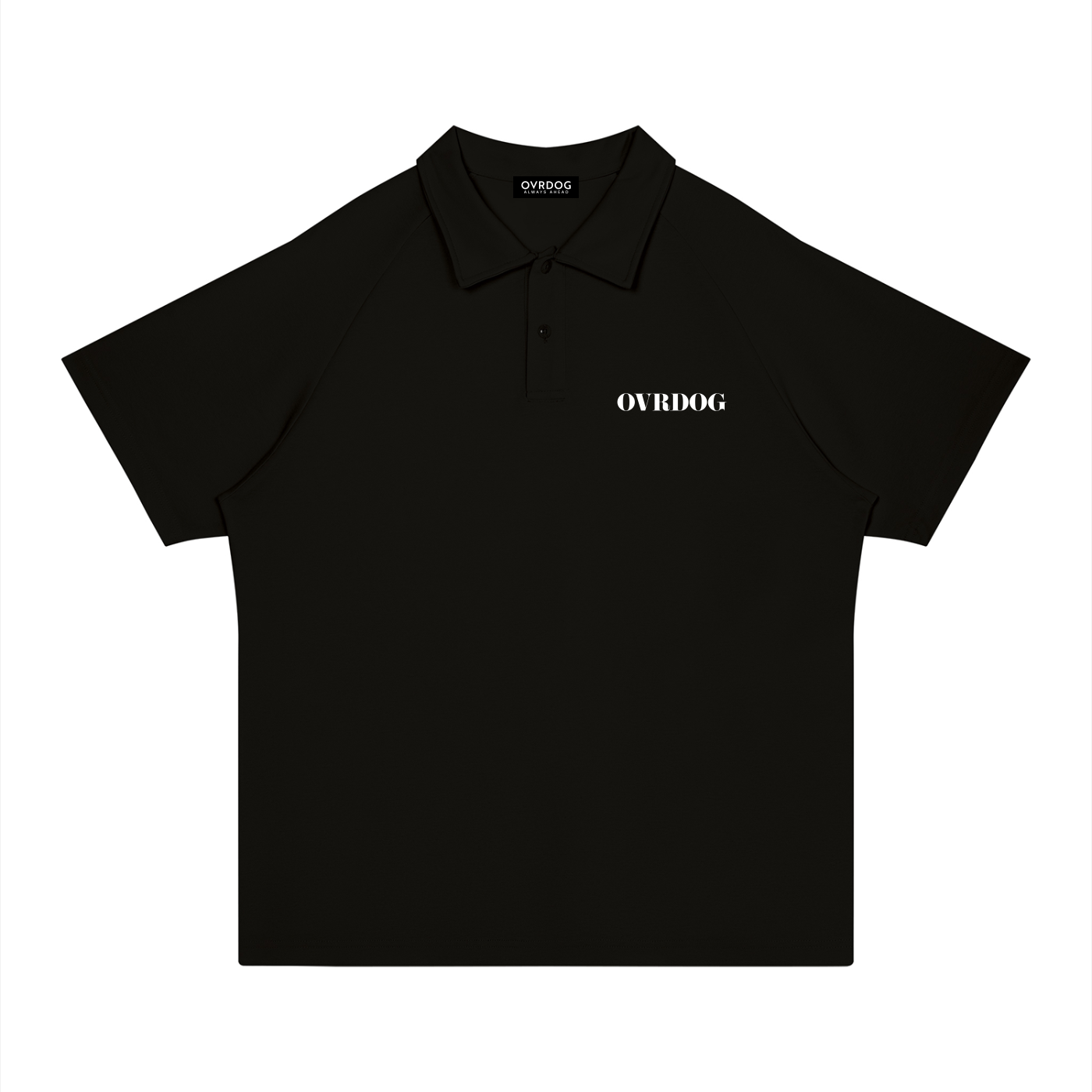 BLACK PRINTED OVRDOG POLO SHIRT