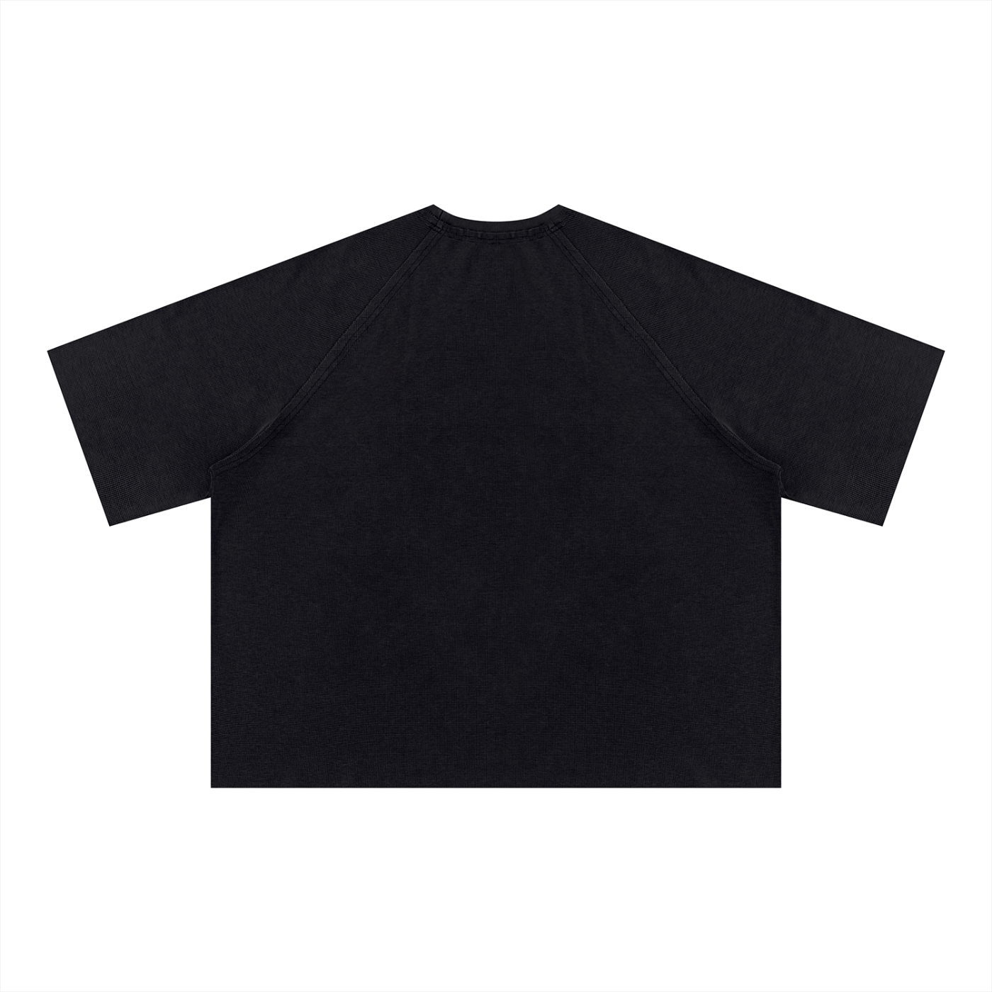 BLACK PRINTED OVRDOG WAFFLE T-SHIRT