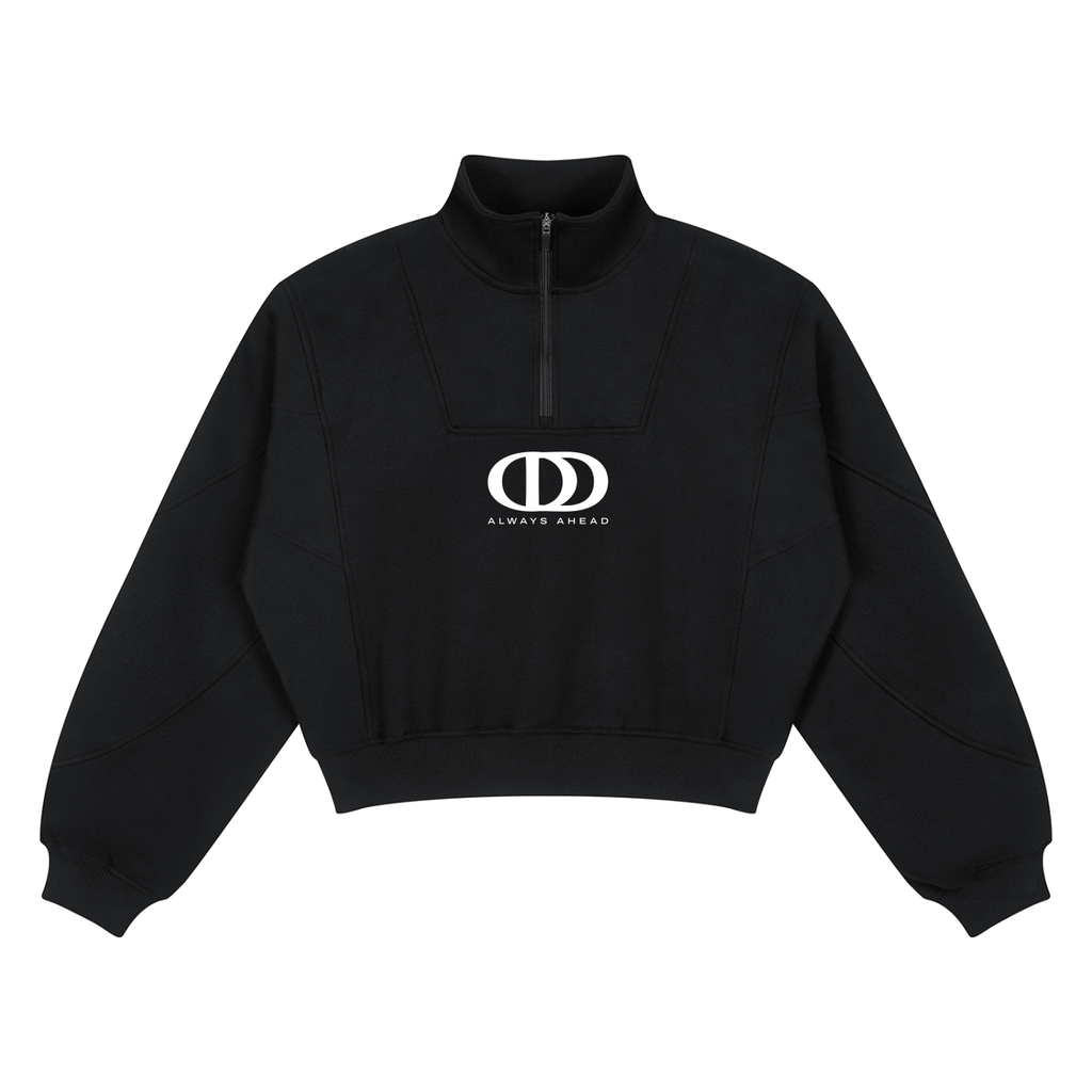 BLACK PRINTED OVRDOG OD QUARTER ZIP SWEATSHIRT