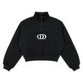 BLACK PRINTED OVRDOG OD QUARTER ZIP SWEATSHIRT
