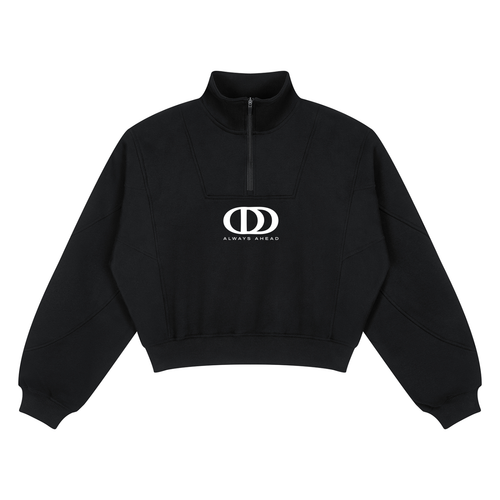 BLACK PRINTED OVRDOG OD QUARTER ZIP SWEATSHIRT