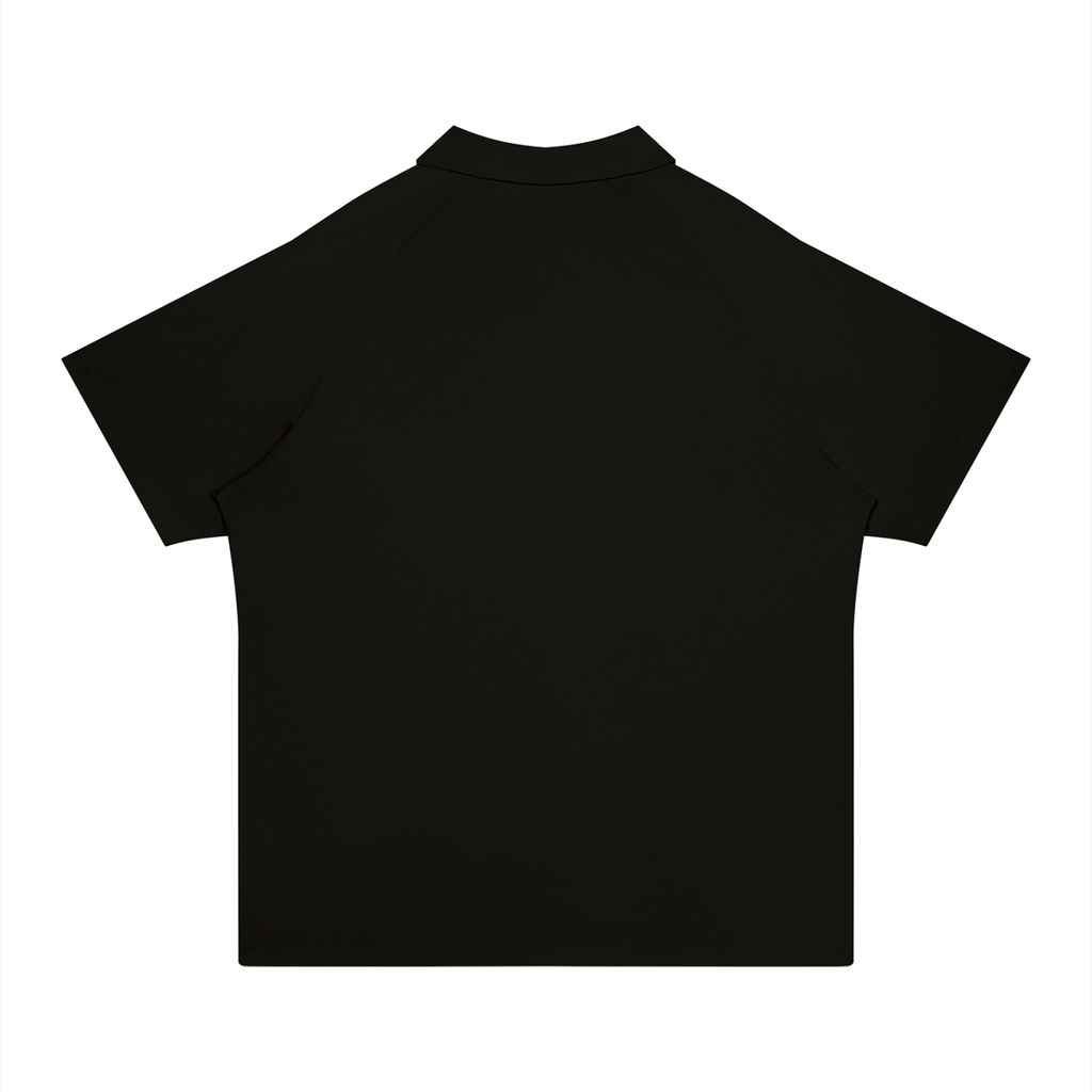 BLACK PRINTED OVRDOG POLO SHIRT
