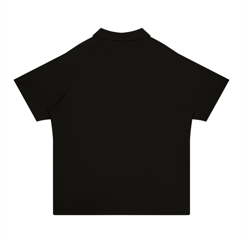 BLACK PRINTED OVRDOG POLO SHIRT