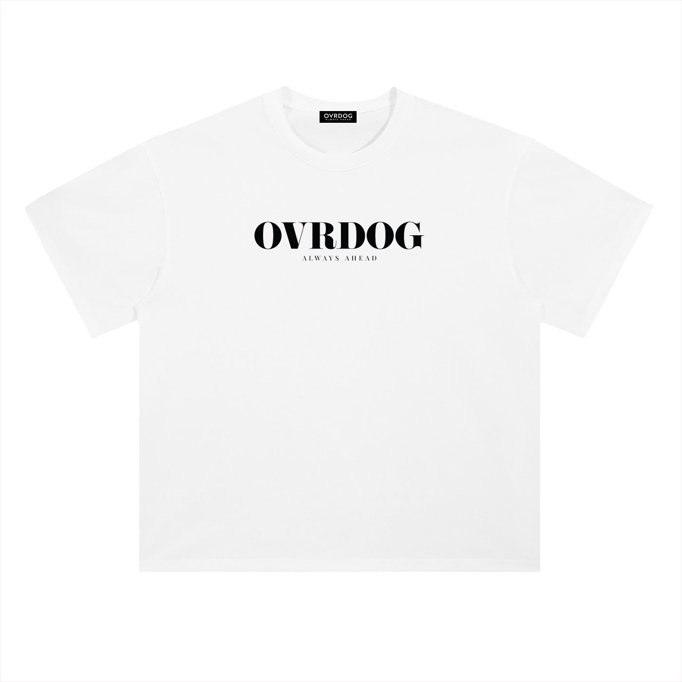 WHITE PRINTED OVRDOG ALWAYS AHEAD T-SHIRT