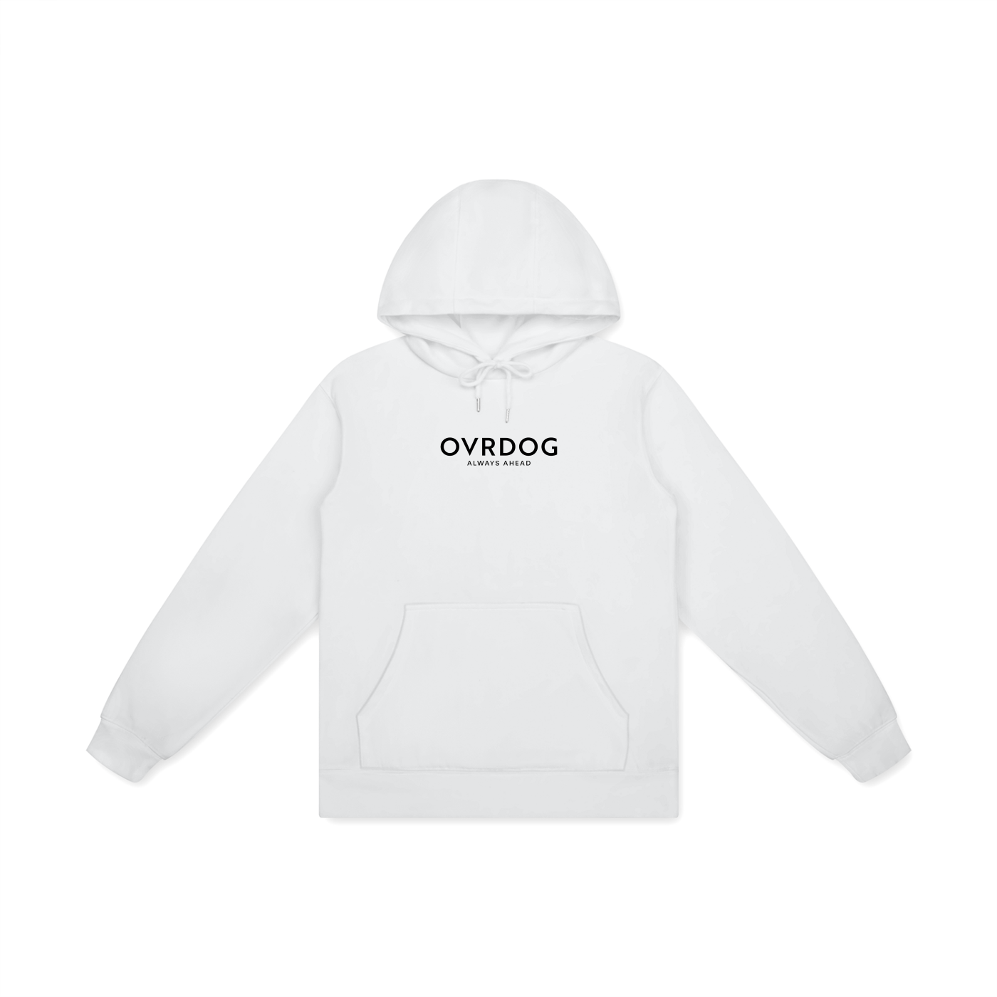 WHITE PRINTED OVRDOG HOODIE