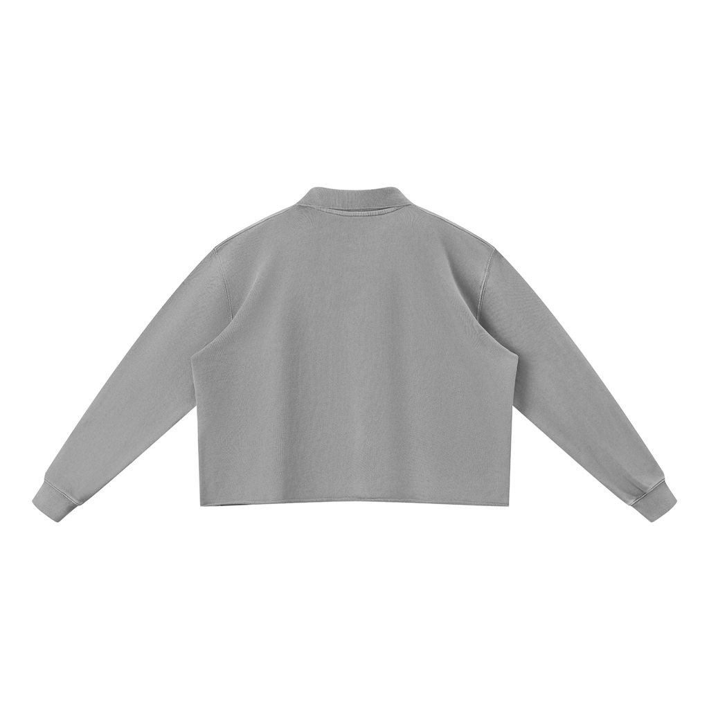 GRAY PRINTED OVRDOG COLLAR SWEATSHIRT