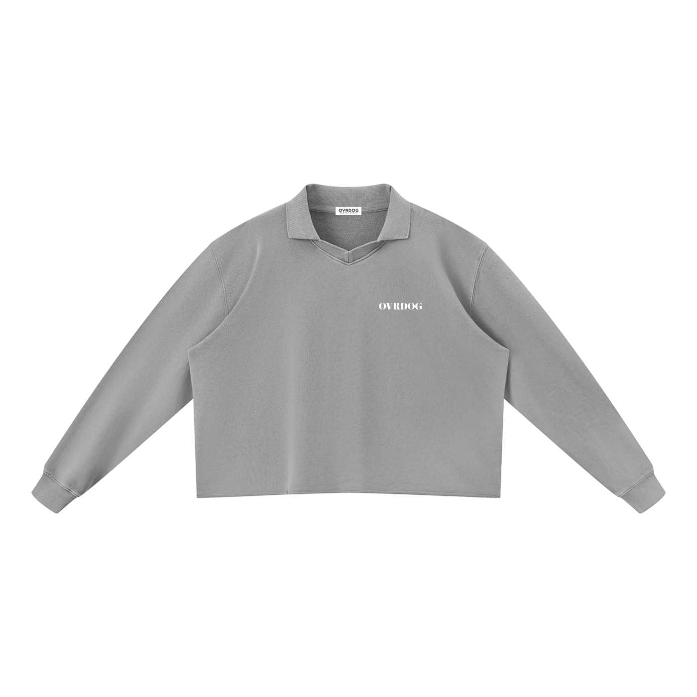 GRAY PRINTED OVRDOG COLLAR SWEATSHIRT