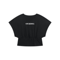 BLACK PRINTED OVRDOG CROP T-SHIR