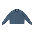 BLUE PRINTED OVRDOG COLLAR SWEATSHIRT