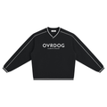 BLACK PRINTED OVRDOG V-NECK SWEATSHIRT
