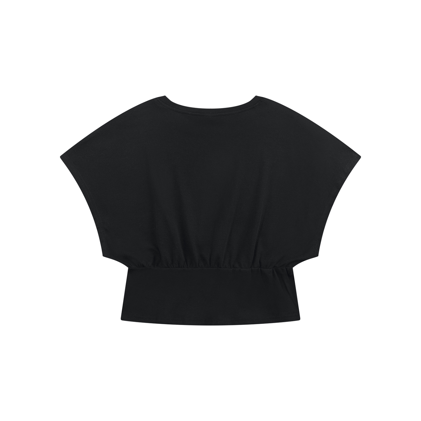 BLACK PRINTED OVRDOG CROP T-SHIR