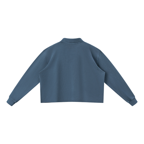 BLUE PRINTED OVRDOG COLLAR SWEATSHIRT