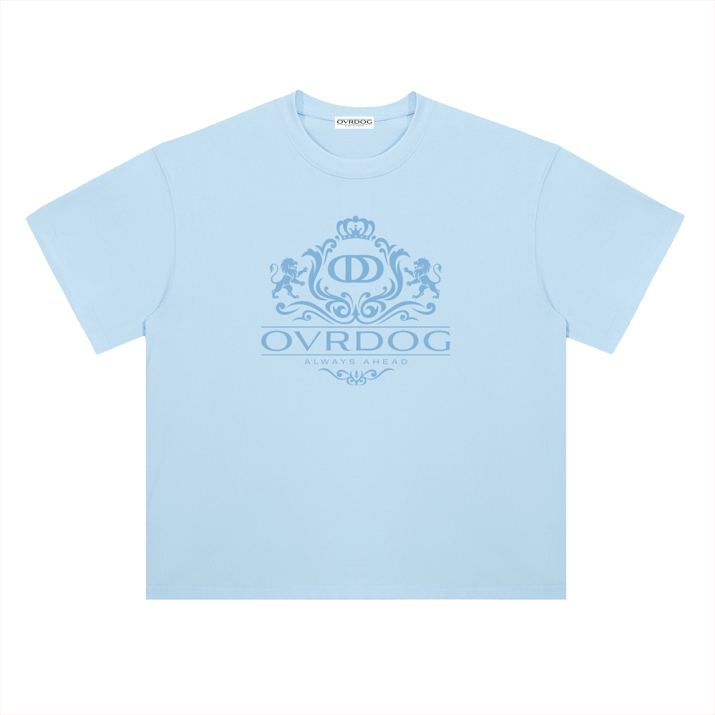 BLUE PRINTED OVRDOG CREST T-SHIRT