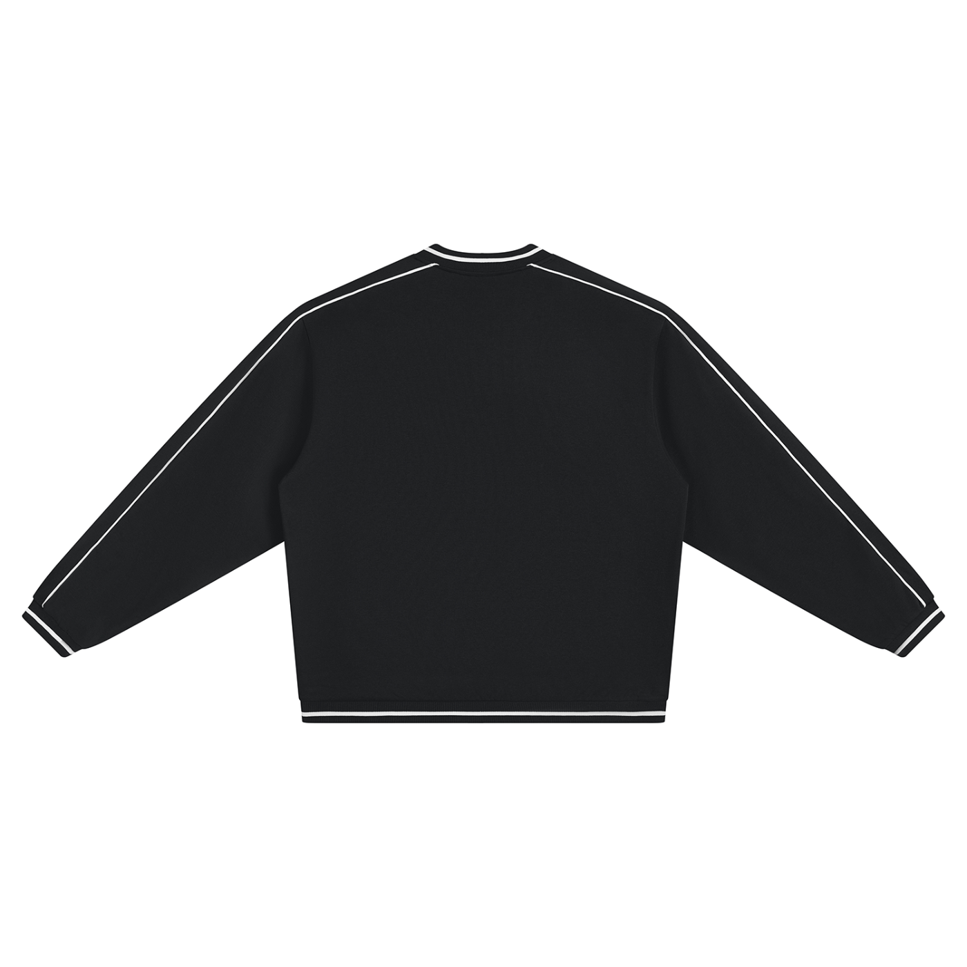 BLACK PRINTED OVRDOG V-NECK SWEATSHIRT